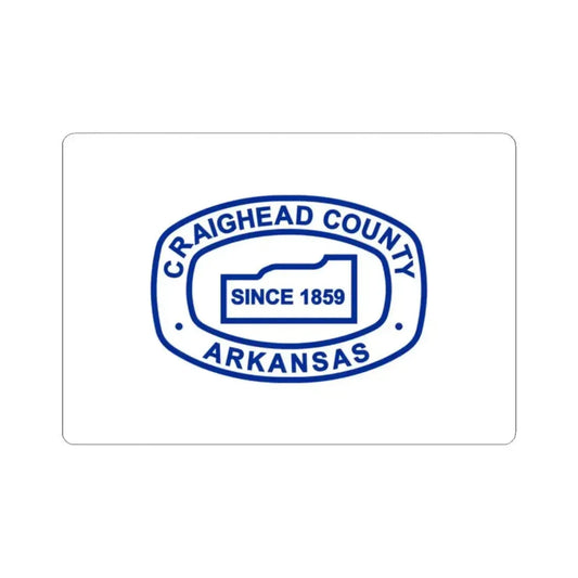 Flag of Craighead County Arkansas (United States) STICKER Vinyl Kiss-Cut Decal 2 Inch White - The Sticker Space