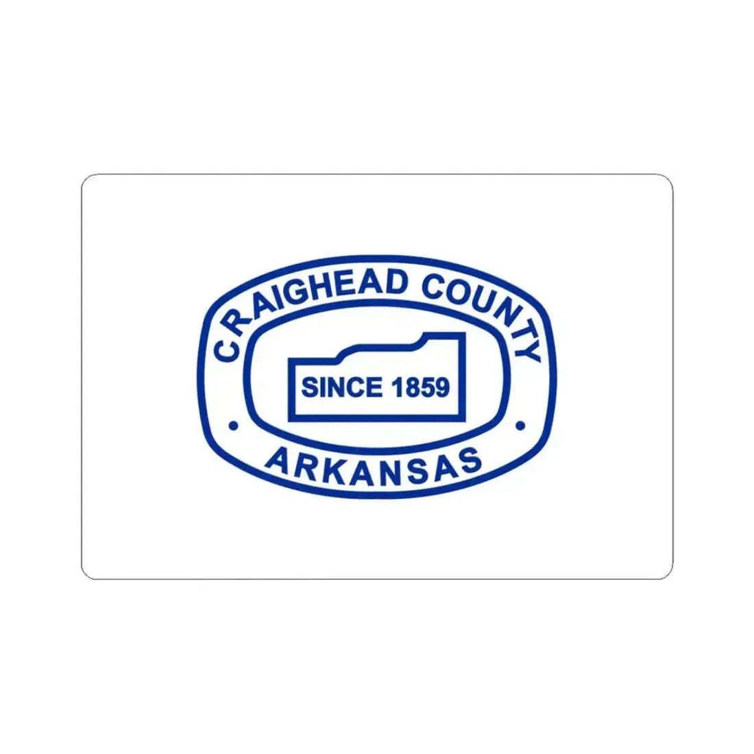Flag of Craighead County Arkansas (United States) STICKER Vinyl Kiss-Cut Decal 3 Inch White - The Sticker Space