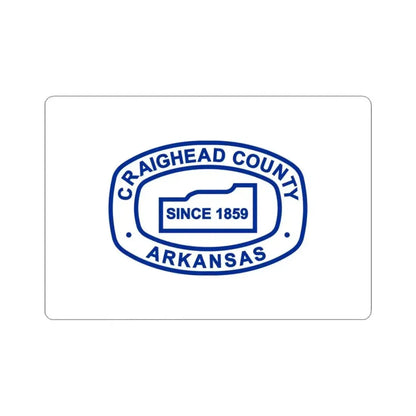 Flag of Craighead County Arkansas (United States) STICKER Vinyl Kiss-Cut Decal 3 Inch White - The Sticker Space