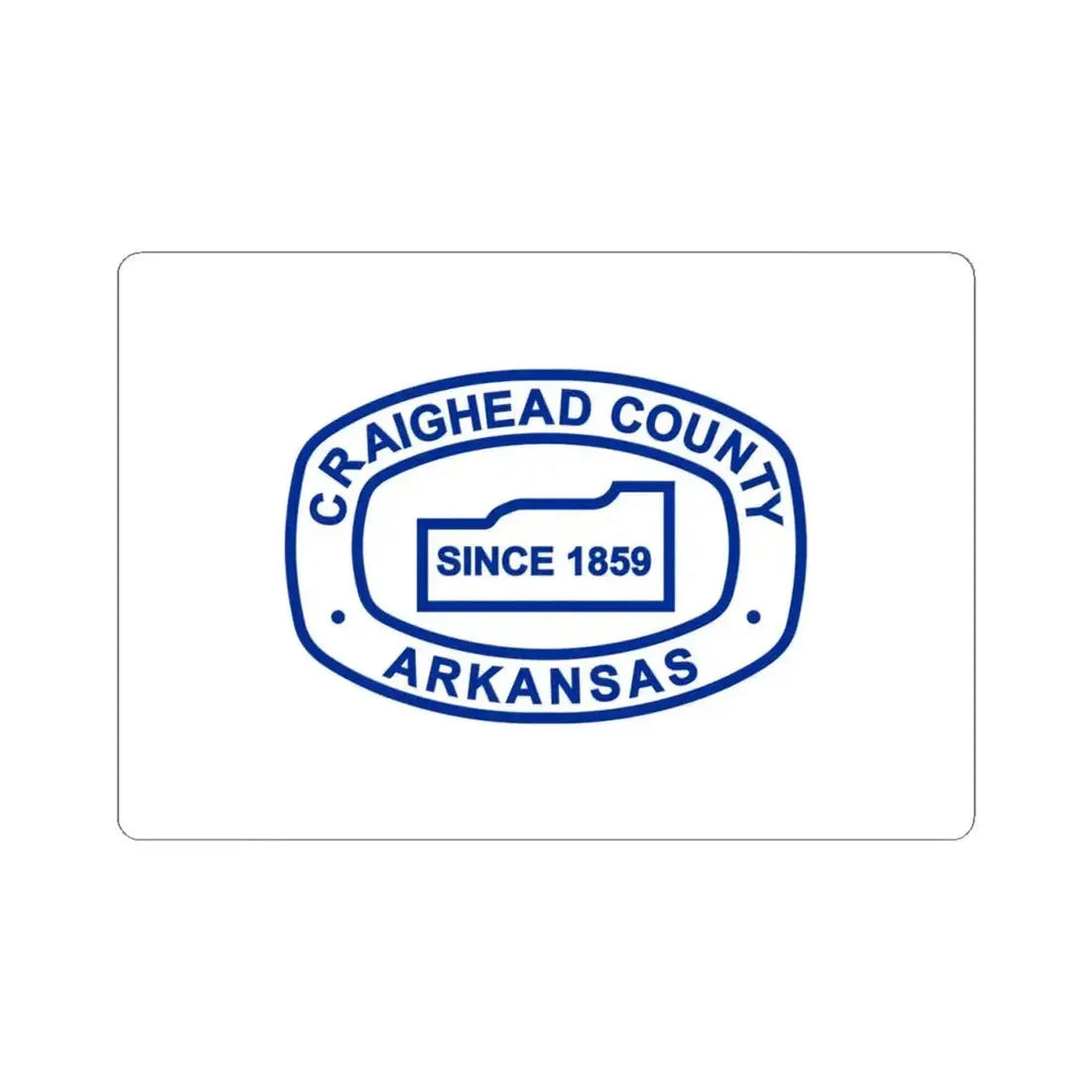 Flag of Craighead County Arkansas (United States) STICKER Vinyl Kiss-Cut Decal 4 Inch White - The Sticker Space