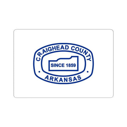 Flag of Craighead County Arkansas (United States) STICKER Vinyl Kiss-Cut Decal 4 Inch White - The Sticker Space