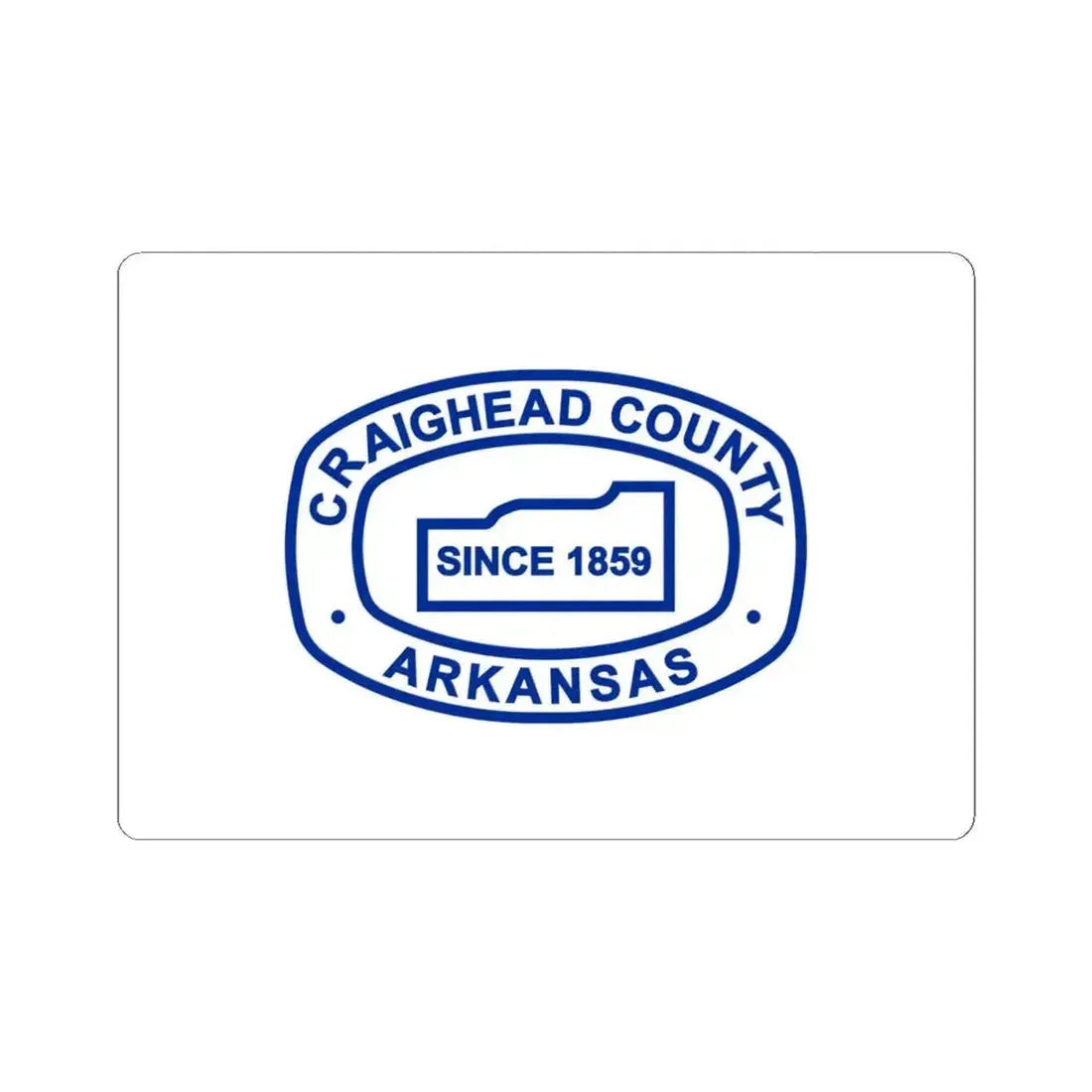 Flag of Craighead County Arkansas (United States) STICKER Vinyl Kiss-Cut Decal 6 Inch White - The Sticker Space
