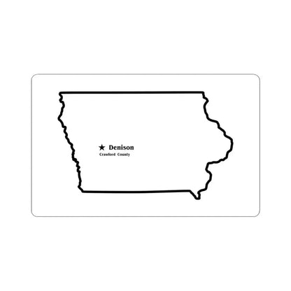 Flag of Crawford County Iowa Sesquicentennial (United States) STICKER Vinyl Kiss-Cut Decal 3 Inch White - The Sticker Space