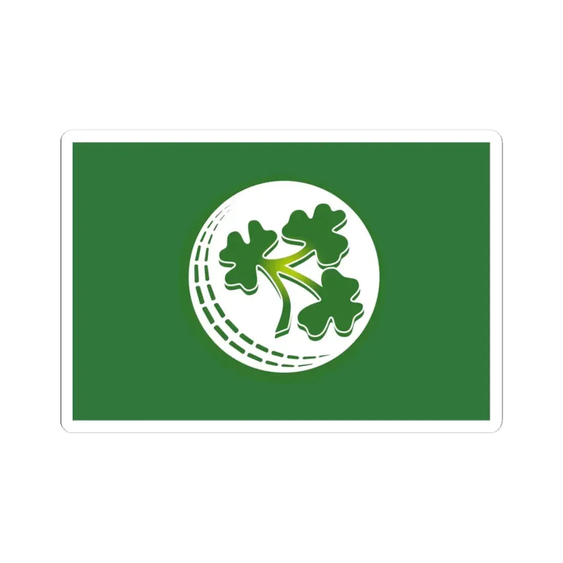 Flag of Cricket Ireland (Ireland) STICKER Vinyl Kiss-Cut Decal 3 Inch White - The Sticker Space