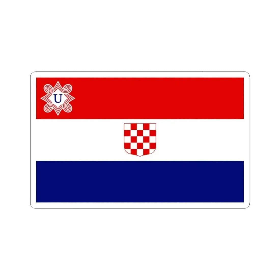 Flag of Croatia 1941-1945 3-5 (Croatia) STICKER Vinyl Kiss-Cut Decal 3 Inch White - The Sticker Space