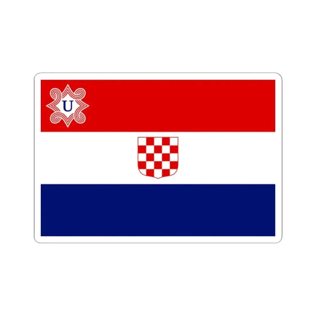 Flag of Croatia 1941-1945 (Croatia) STICKER Vinyl Kiss-Cut Decal 2 Inch White - The Sticker Space