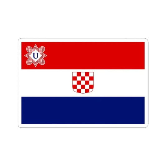 Flag of Croatia 1941-1945 (Croatia) STICKER Vinyl Kiss-Cut Decal 2 Inch White - The Sticker Space