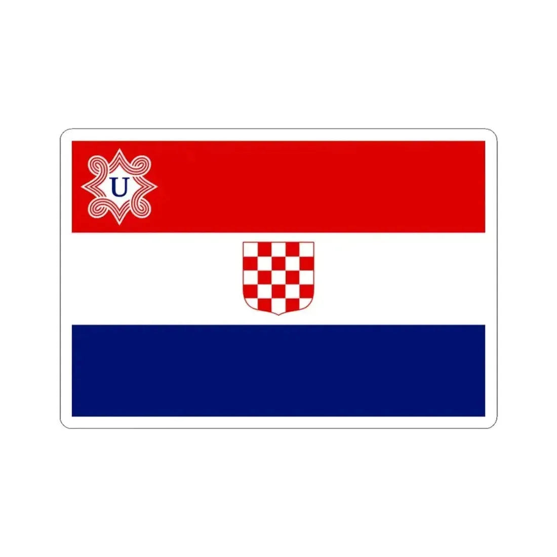 Flag of Croatia 1941-1945 (Croatia) STICKER Vinyl Kiss-Cut Decal 3 Inch White - The Sticker Space