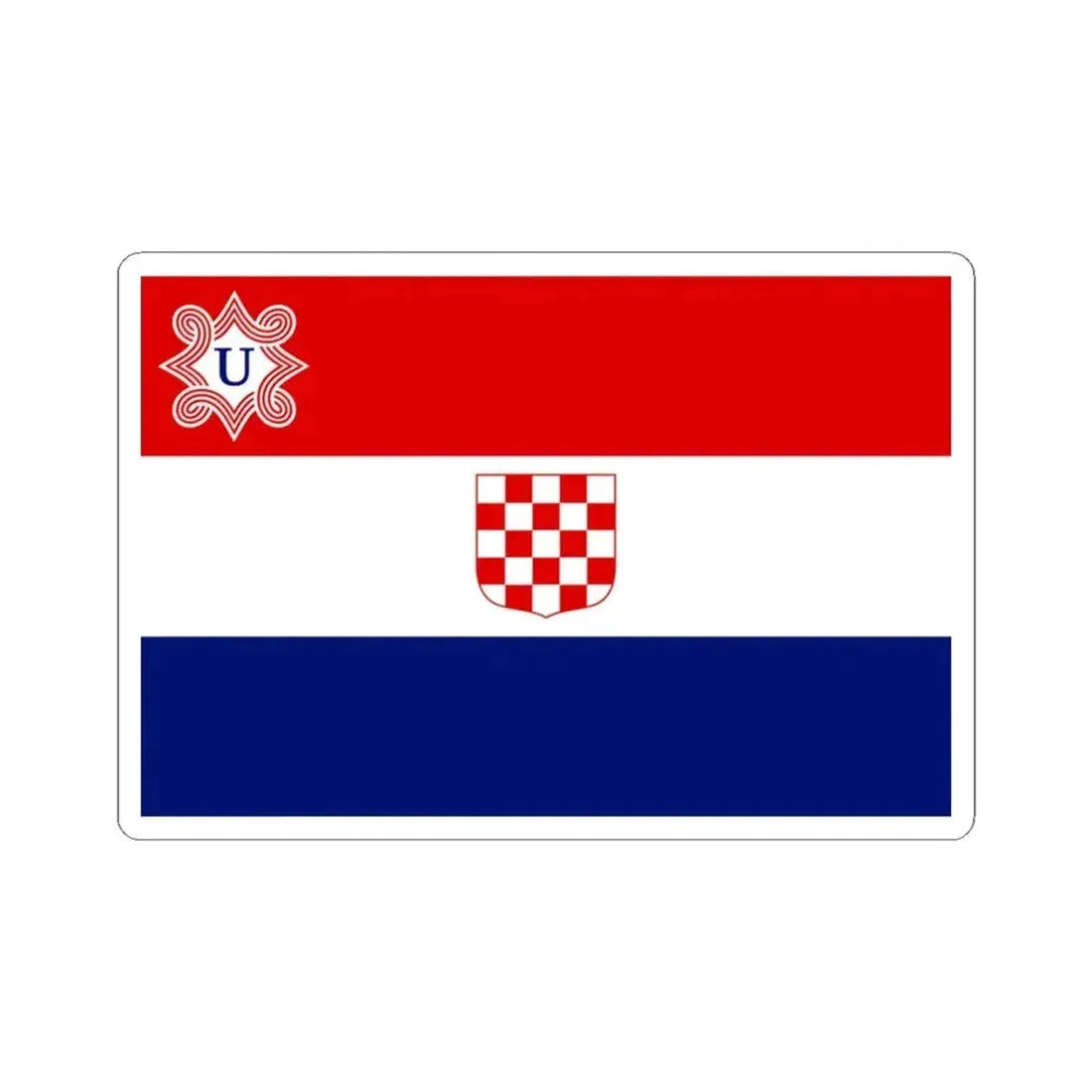 Flag of Croatia 1941-1945 (Croatia) STICKER Vinyl Kiss-Cut Decal 4 Inch White - The Sticker Space