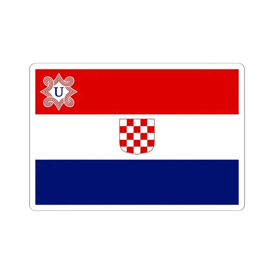 Flag of Croatia 1941-1945 (Croatia) STICKER Vinyl Kiss-Cut Decal 6 Inch White - The Sticker Space