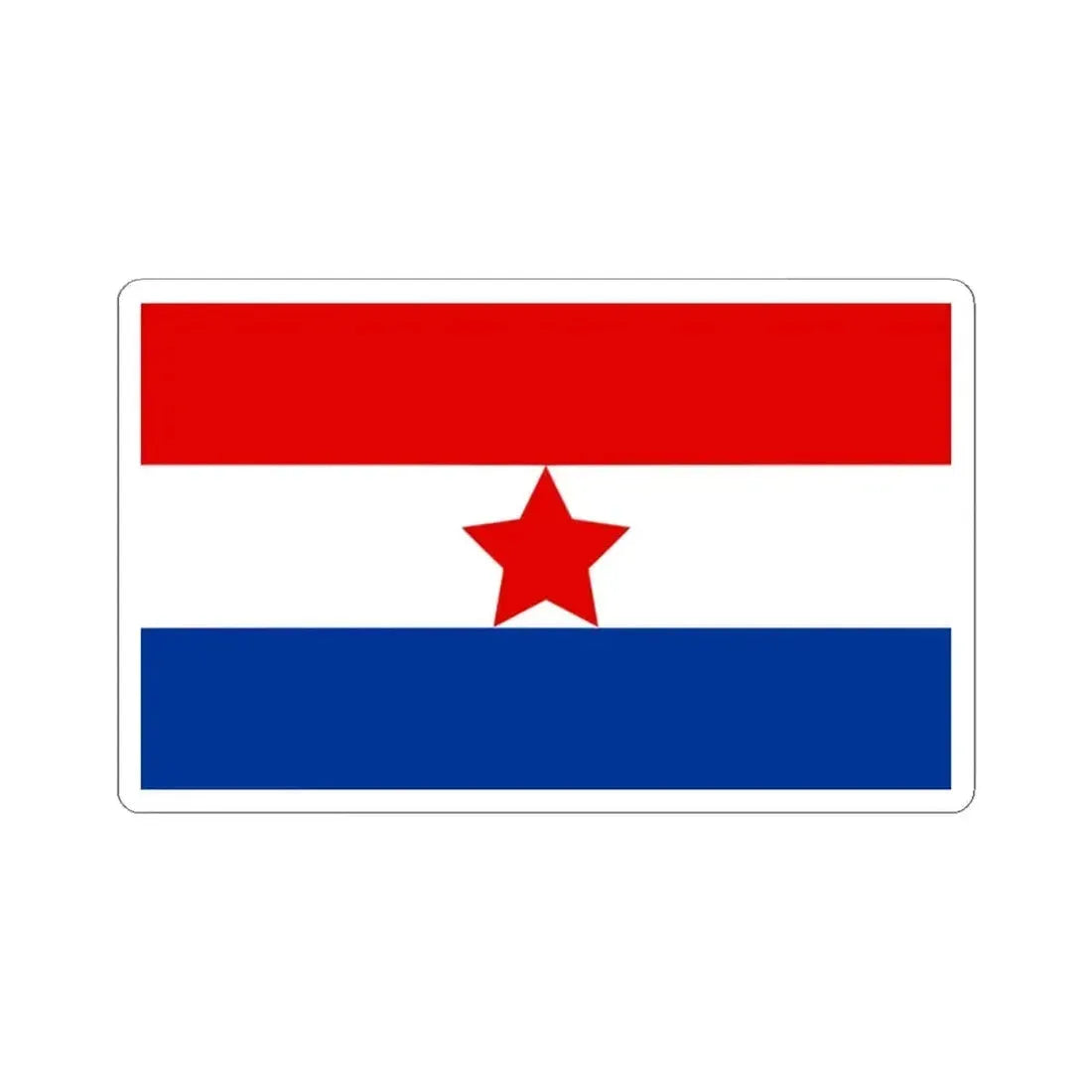 Flag of Croatia 1943-1947 3-5 (Croatia) STICKER Vinyl Kiss-Cut Decal 4 Inch White - The Sticker Space