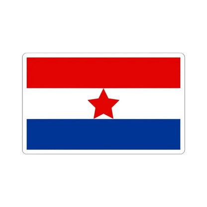 Flag of Croatia 1943-1947 3-5 (Croatia) STICKER Vinyl Kiss-Cut Decal 4 Inch White - The Sticker Space