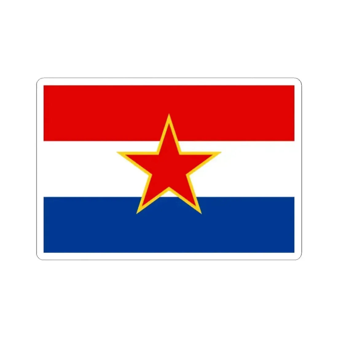 Flag of Croatia 1947-1990 3-2 (Croatia) STICKER Vinyl Kiss-Cut Decal 2 Inch White - The Sticker Space