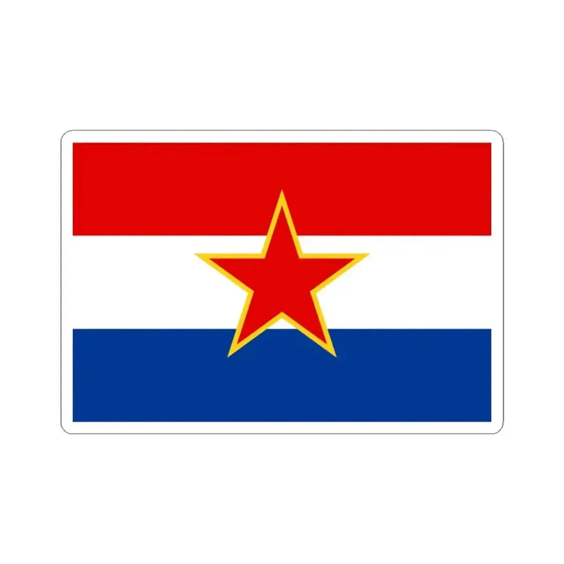 Flag of Croatia 1947-1990 3-2 (Croatia) STICKER Vinyl Kiss-Cut Decal 3 Inch White - The Sticker Space