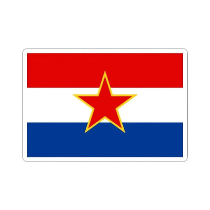 Flag of Croatia 1947-1990 3-2 (Croatia) STICKER Vinyl Kiss-Cut Decal 3 Inch White - The Sticker Space