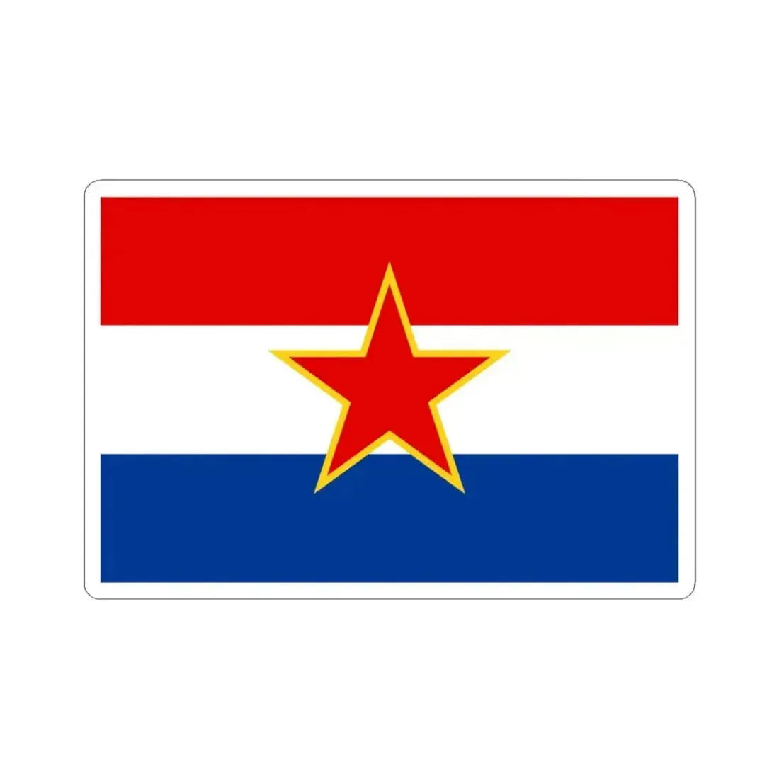 Flag of Croatia 1947-1990 3-2 (Croatia) STICKER Vinyl Kiss-Cut Decal 4 Inch White - The Sticker Space
