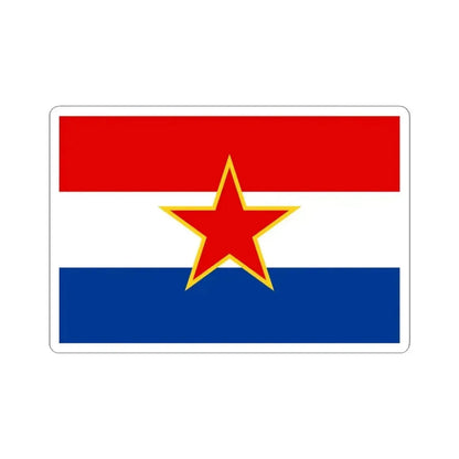 Flag of Croatia 1947-1990 3-2 (Croatia) STICKER Vinyl Kiss-Cut Decal 4 Inch White - The Sticker Space