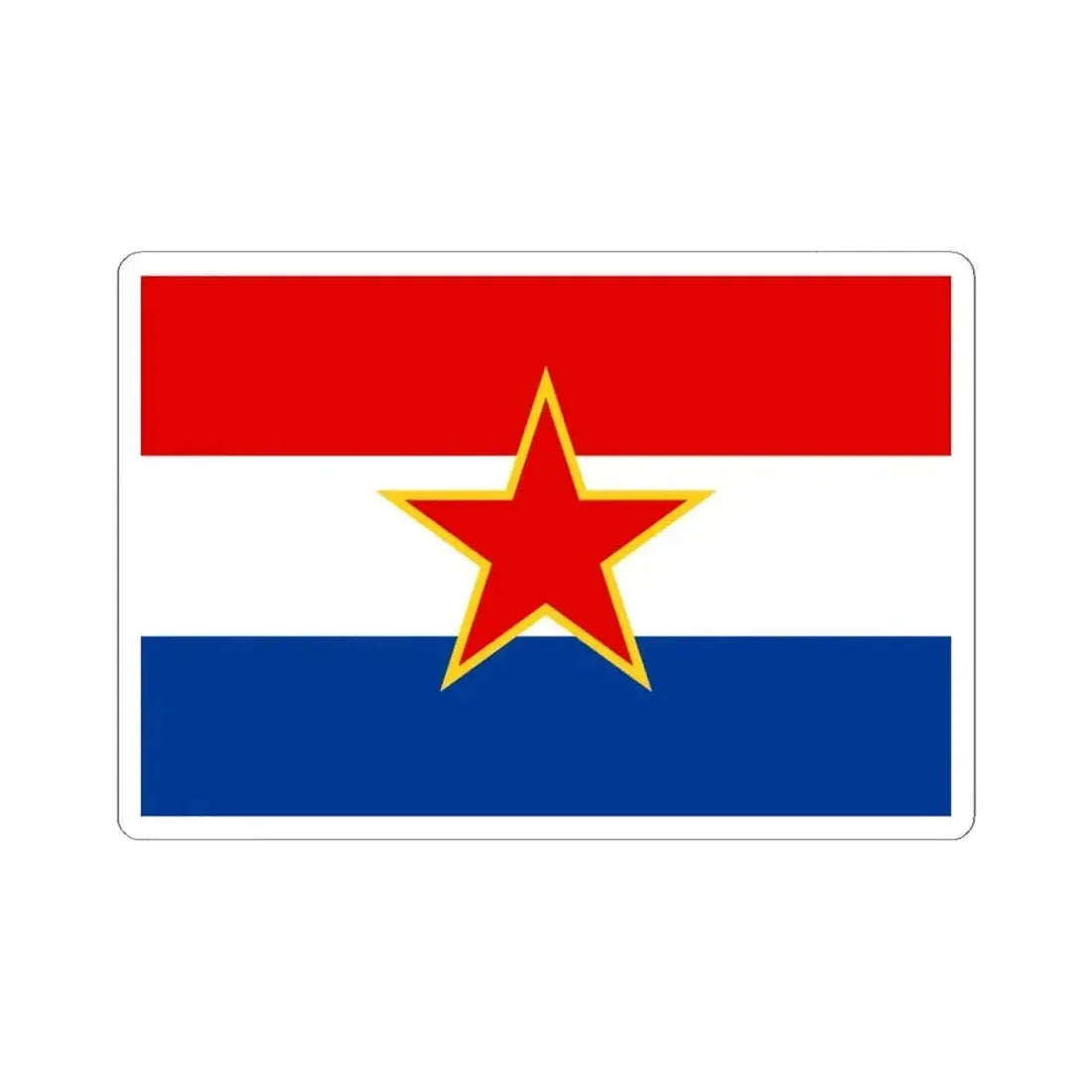Flag of Croatia 1947-1990 3-2 (Croatia) STICKER Vinyl Kiss-Cut Decal 6 Inch White - The Sticker Space