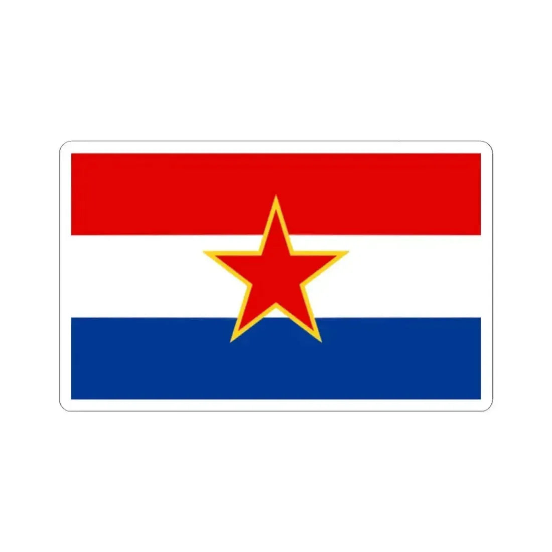 Flag of Croatia 1947-1990 3-5 (Croatia) STICKER Vinyl Kiss-Cut Decal 2 Inch White - The Sticker Space