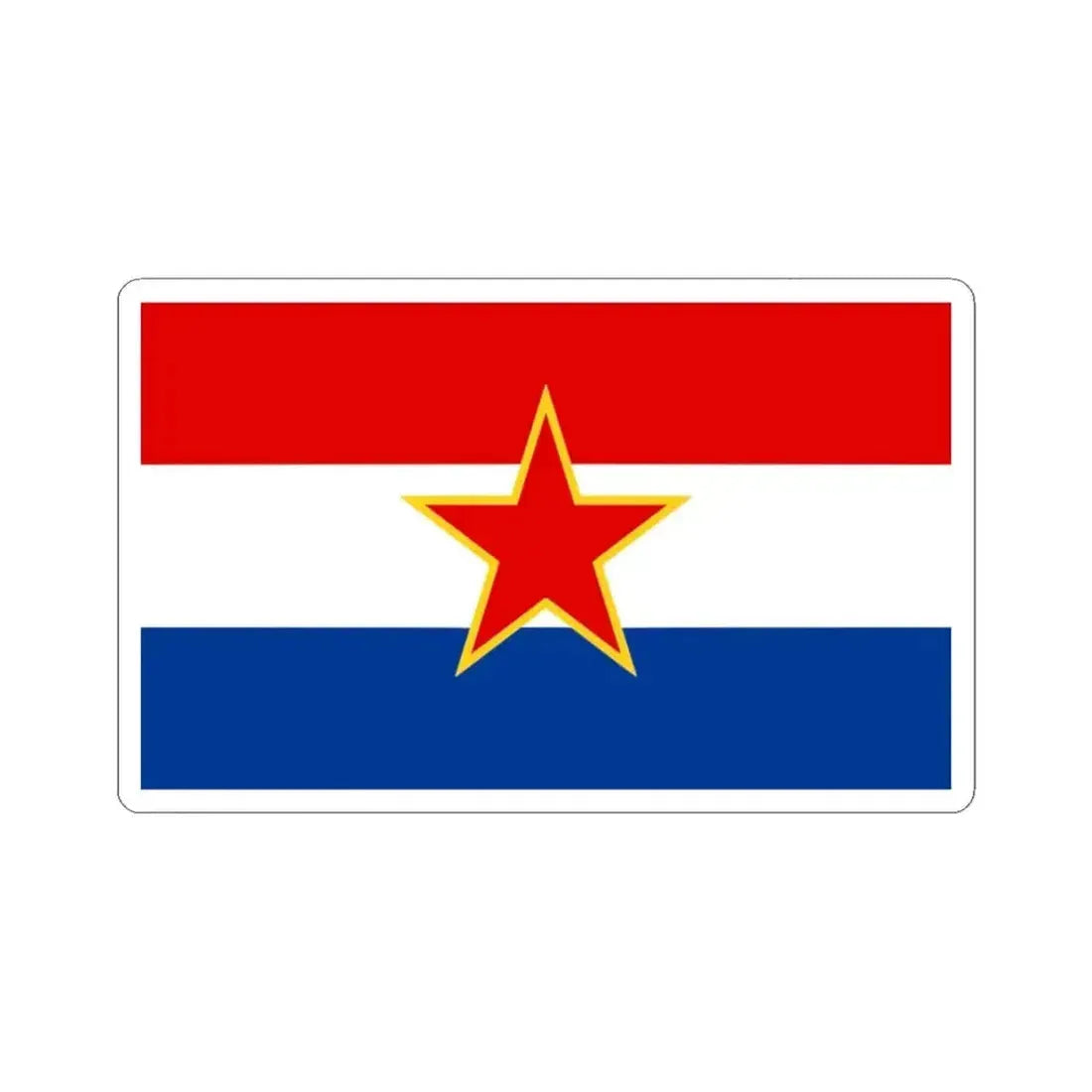 Flag of Croatia 1947-1990 3-5 (Croatia) STICKER Vinyl Kiss-Cut Decal 3 Inch White - The Sticker Space