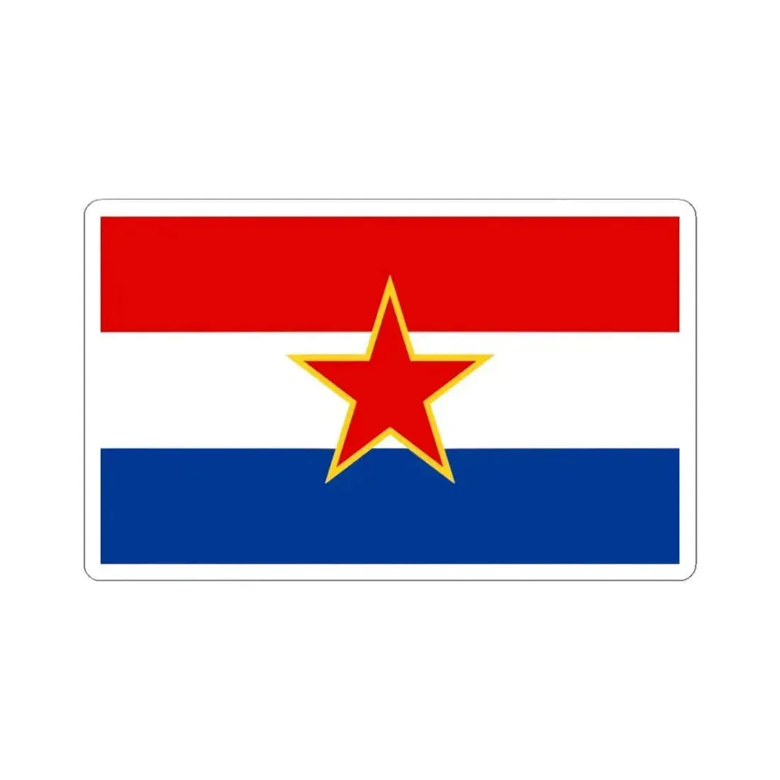 Flag of Croatia 1947-1990 3-5 (Croatia) STICKER Vinyl Kiss-Cut Decal 4 Inch White - The Sticker Space