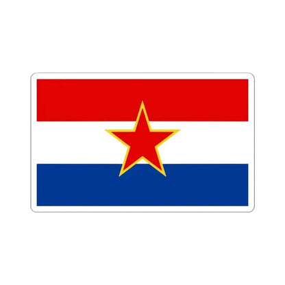 Flag of Croatia 1947-1990 3-5 (Croatia) STICKER Vinyl Kiss-Cut Decal 4 Inch White - The Sticker Space