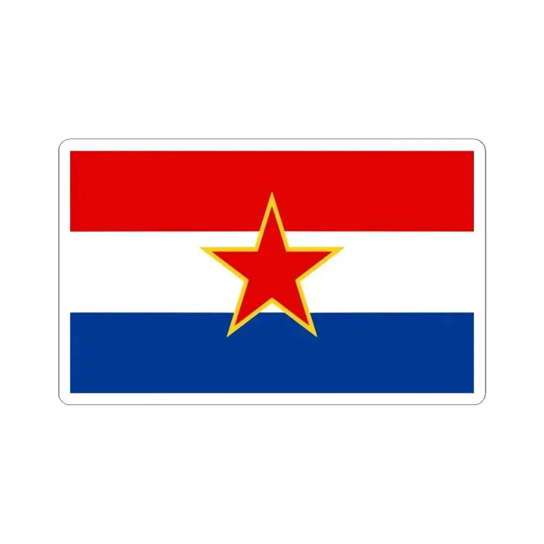 Flag of Croatia 1947-1990 3-5 (Croatia) STICKER Vinyl Kiss-Cut Decal 6 Inch White - The Sticker Space