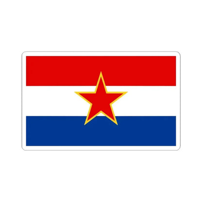 Flag of Croatia 1947-1990 3-5 (Croatia) STICKER Vinyl Kiss-Cut Decal 6 Inch White - The Sticker Space