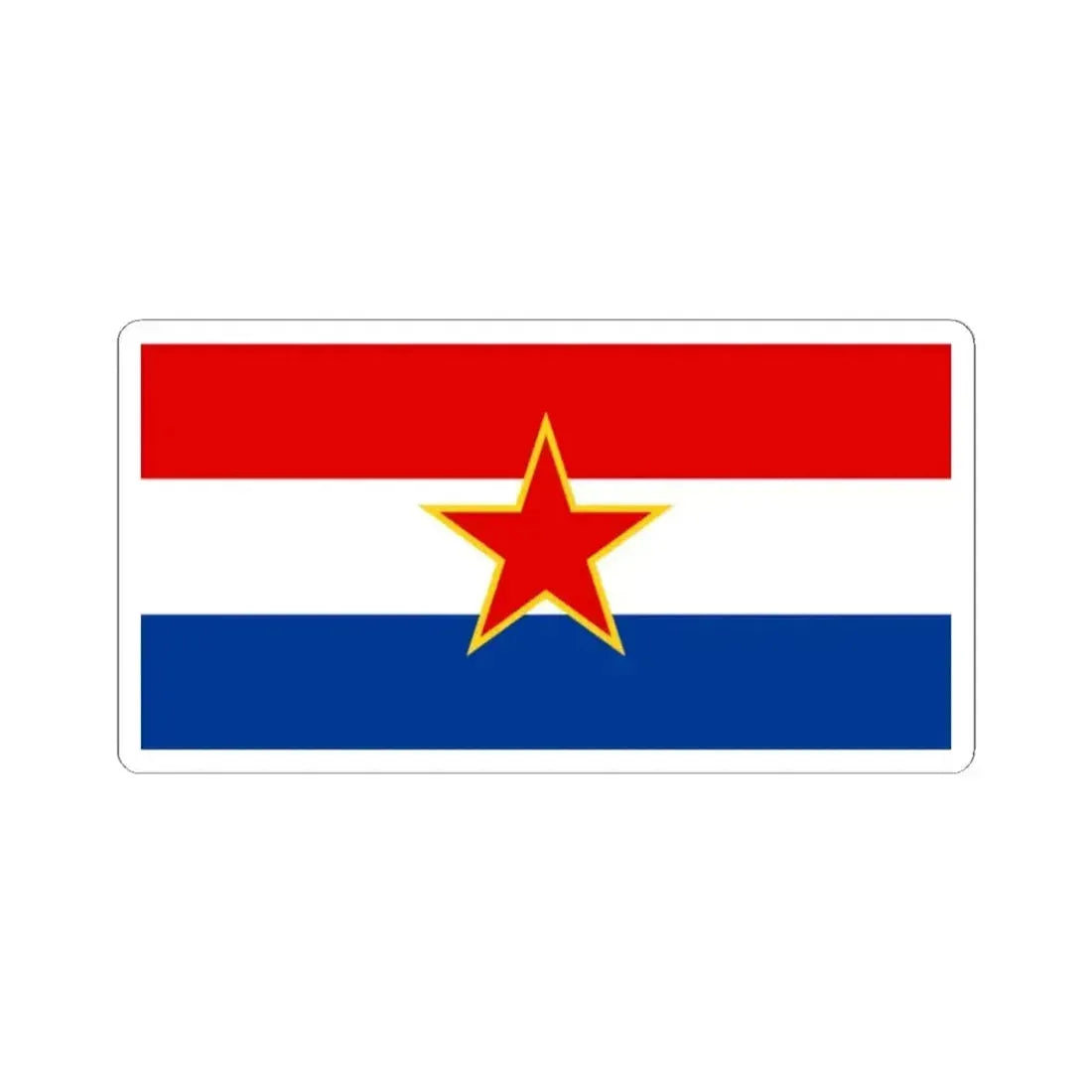 Flag of Croatia 1947-1990 (Croatia) STICKER Vinyl Kiss-Cut Decal 2 Inch White - The Sticker Space