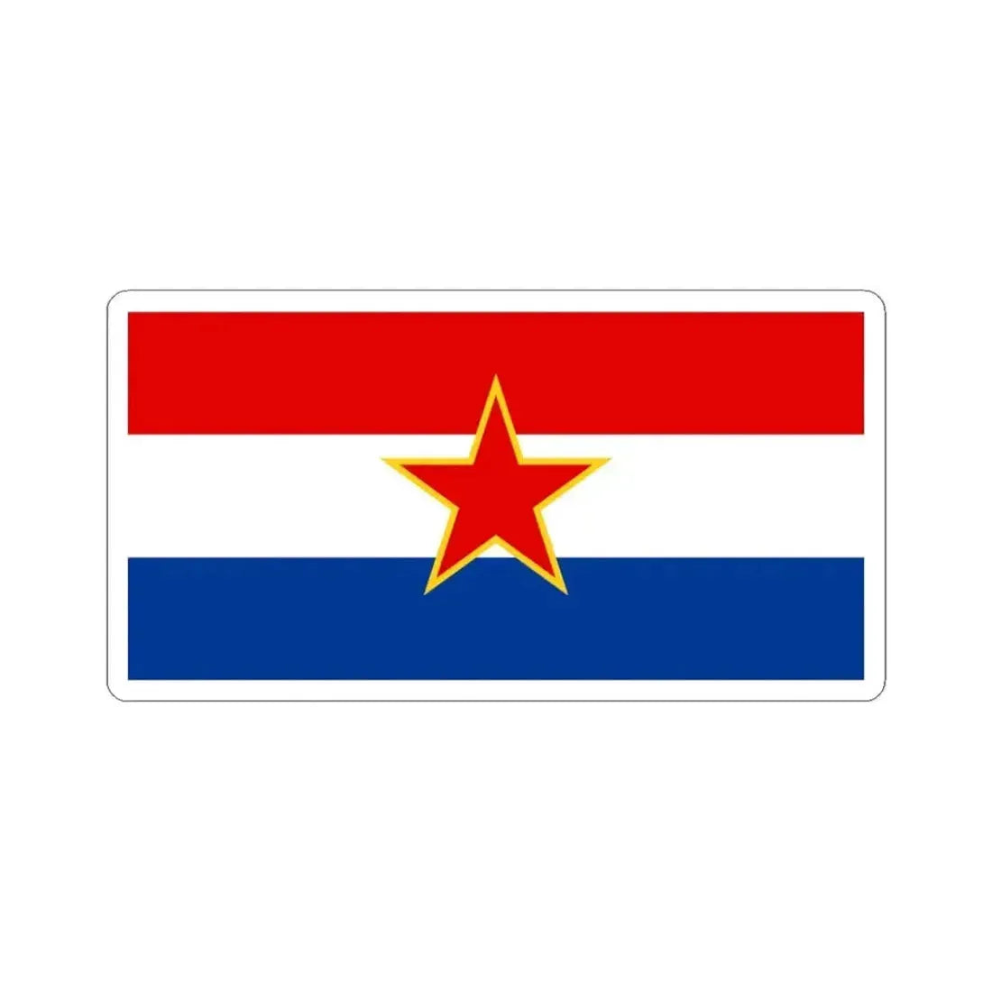 Flag of Croatia 1947-1990 (Croatia) STICKER Vinyl Kiss-Cut Decal 3 Inch White - The Sticker Space
