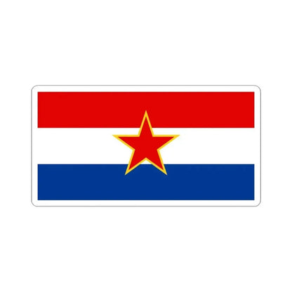 Flag of Croatia 1947-1990 (Croatia) STICKER Vinyl Kiss-Cut Decal 3 Inch White - The Sticker Space
