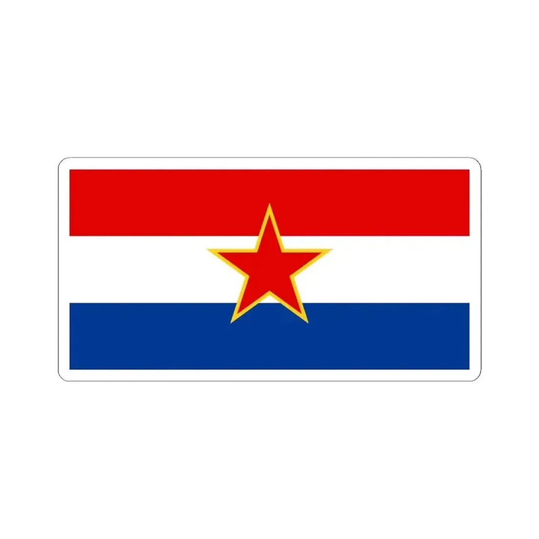 Flag of Croatia 1947-1990 (Croatia) STICKER Vinyl Kiss-Cut Decal 4 Inch White - The Sticker Space