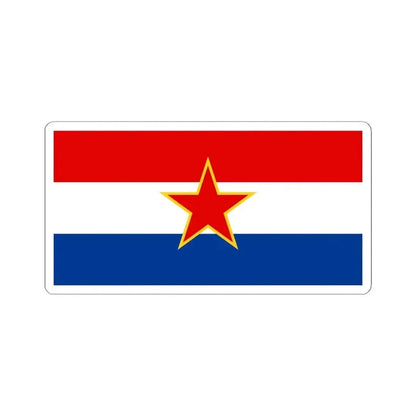 Flag of Croatia 1947-1990 (Croatia) STICKER Vinyl Kiss-Cut Decal 4 Inch White - The Sticker Space