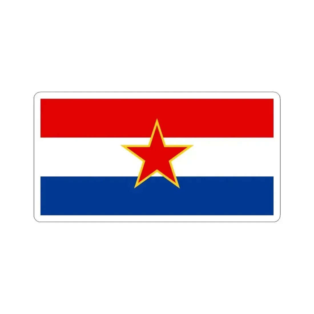 Flag of Croatia 1947-1990 (Croatia) STICKER Vinyl Kiss-Cut Decal 6 Inch White - The Sticker Space