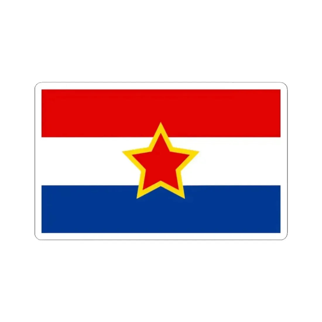 Flag of Croatia 1947-1990 variant (Croatia) STICKER Vinyl Kiss-Cut Decal 2 Inch White - The Sticker Space