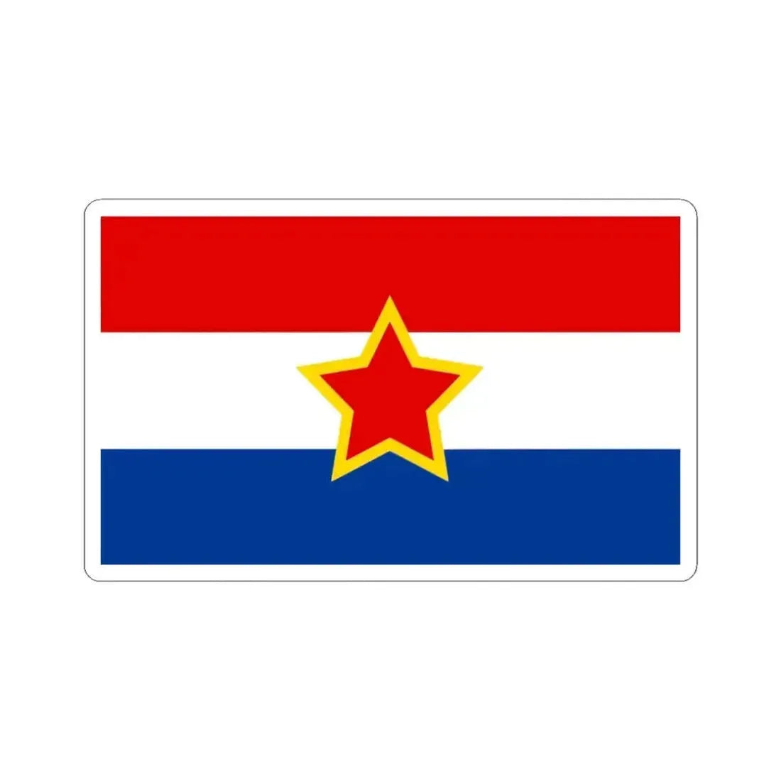 Flag of Croatia 1947-1990 variant (Croatia) STICKER Vinyl Kiss-Cut Decal 3 Inch White - The Sticker Space