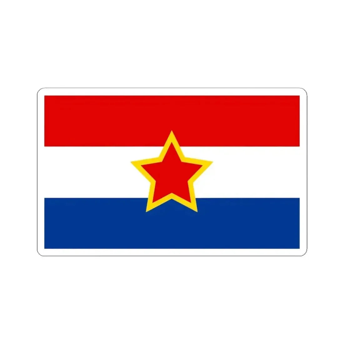 Flag of Croatia 1947-1990 variant (Croatia) STICKER Vinyl Kiss-Cut Decal 4 Inch White - The Sticker Space