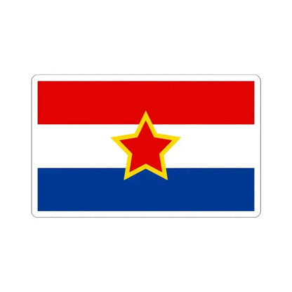 Flag of Croatia 1947-1990 variant (Croatia) STICKER Vinyl Kiss-Cut Decal 4 Inch White - The Sticker Space