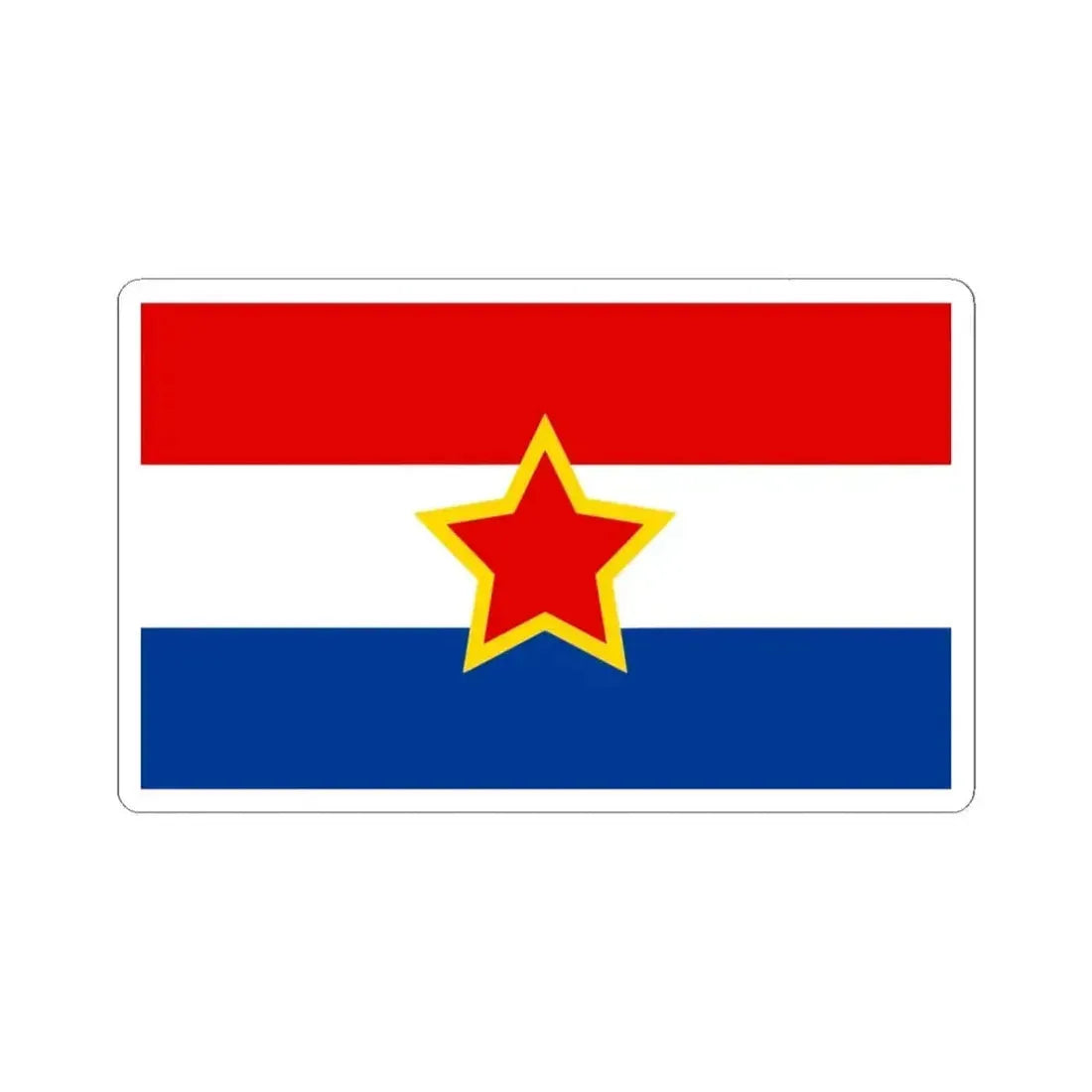 Flag of Croatia 1947-1990 variant (Croatia) STICKER Vinyl Kiss-Cut Decal 6 Inch White - The Sticker Space