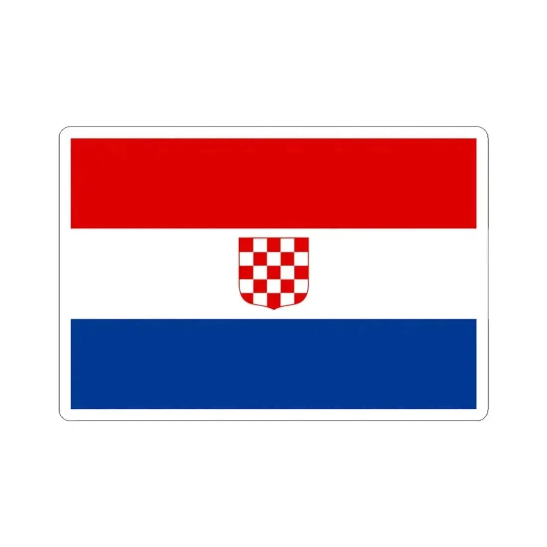 Flag of Croatia 1990 2-3 (Croatia) STICKER Vinyl Kiss-Cut Decal 3 Inch White - The Sticker Space