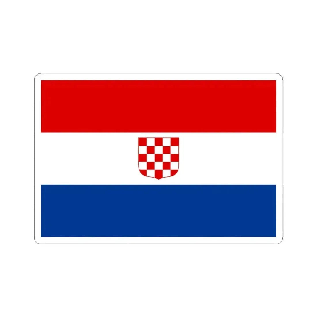 Flag of Croatia 1990 2-3 (Croatia) STICKER Vinyl Kiss-Cut Decal 4 Inch White - The Sticker Space