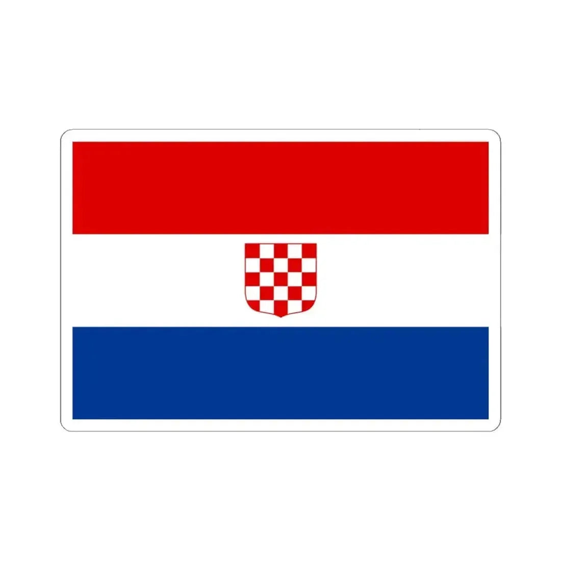 Flag of Croatia 1990 2-3 (Croatia) STICKER Vinyl Kiss-Cut Decal 6 Inch White - The Sticker Space