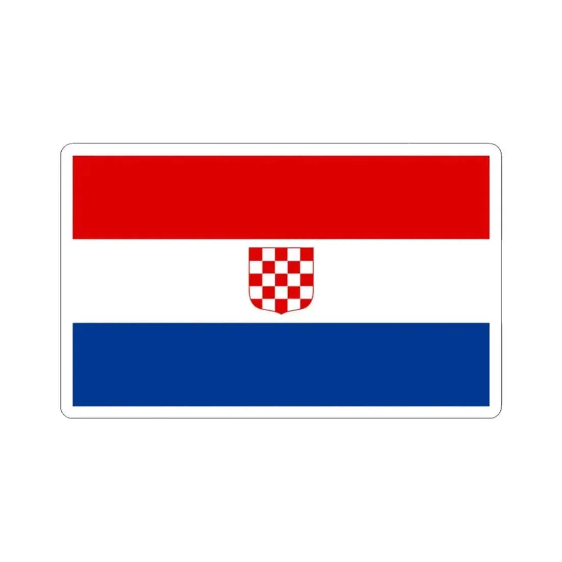 Flag of Croatia 1990 3-5 (Croatia) STICKER Vinyl Kiss-Cut Decal 3 Inch White - The Sticker Space
