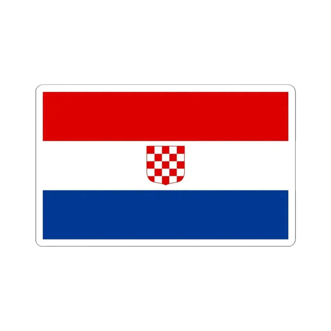 Flag of Croatia 1990 3-5 (Croatia) STICKER Vinyl Kiss-Cut Decal 4 Inch White - The Sticker Space