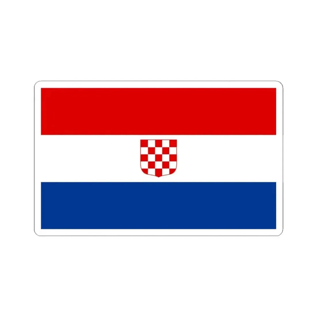 Flag of Croatia 1990 3-5 (Croatia) STICKER Vinyl Kiss-Cut Decal 6 Inch White - The Sticker Space