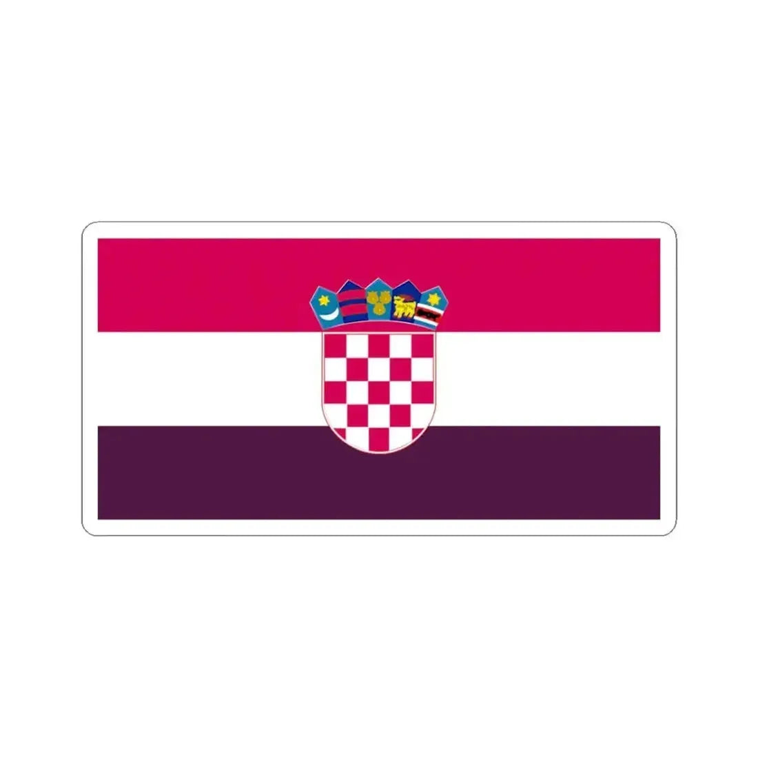 Flag of Croatia 1993 (Croatia) STICKER Vinyl Kiss-Cut Decal 3 Inch White - The Sticker Space
