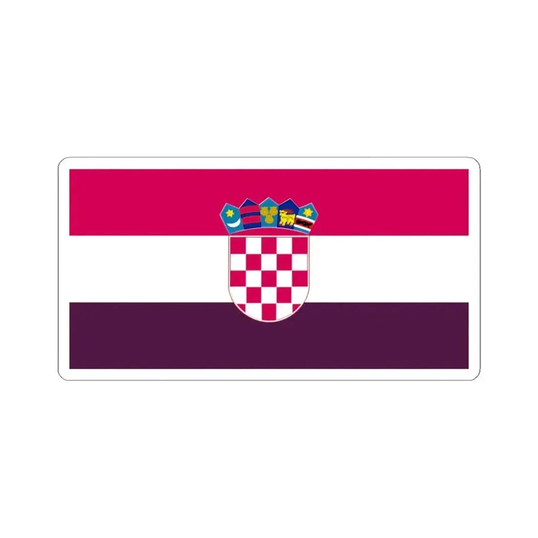 Flag of Croatia 1993 (Croatia) STICKER Vinyl Kiss-Cut Decal 4 Inch White - The Sticker Space