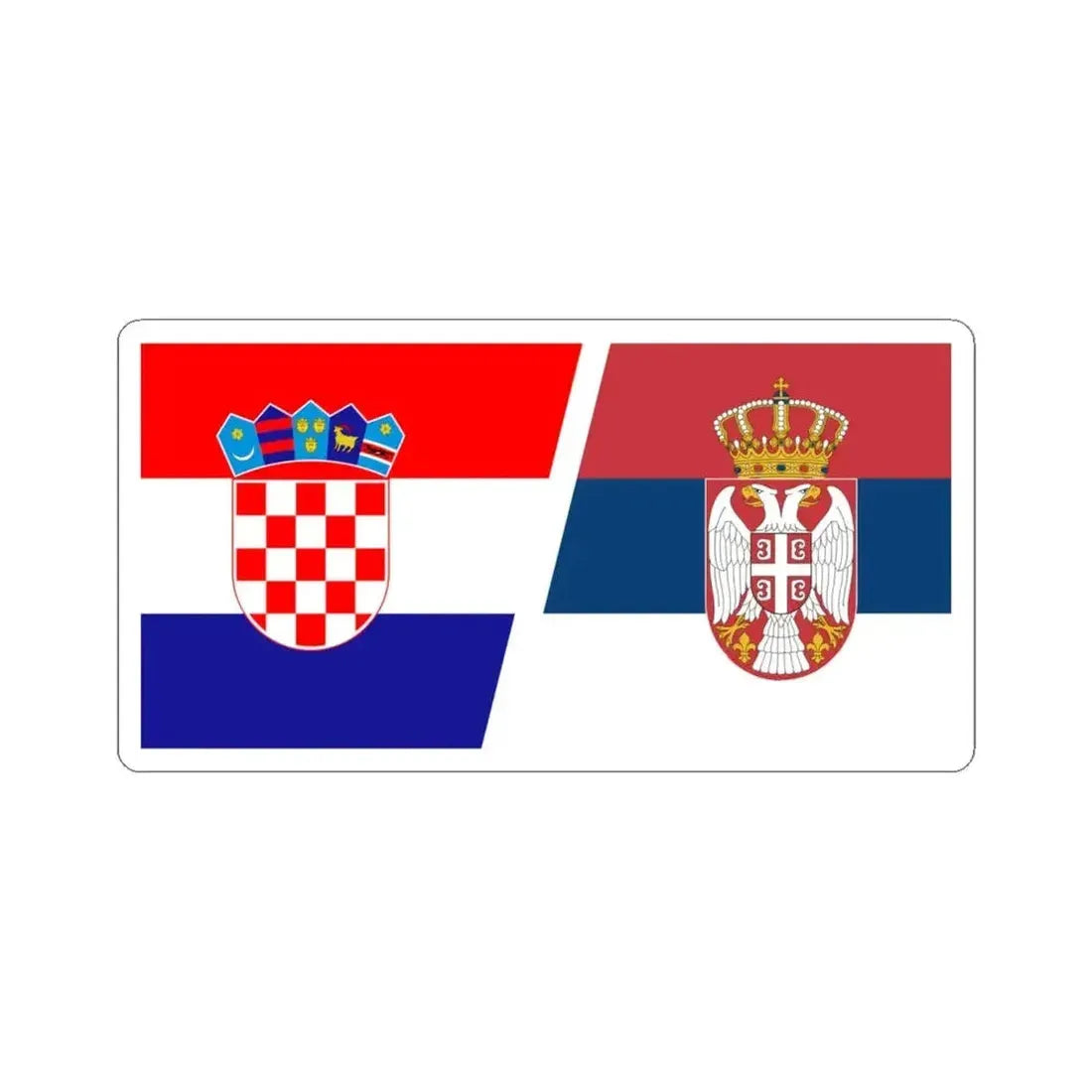 Flag of Croatia and Serbia (Croatia) STICKER Vinyl Kiss-Cut Decal 6 Inch White - The Sticker Space