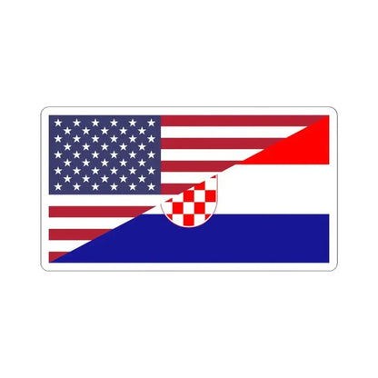 Flag of Croatia and the United States (Croatia) STICKER Vinyl Kiss-Cut Decal 6 Inch White - The Sticker Space