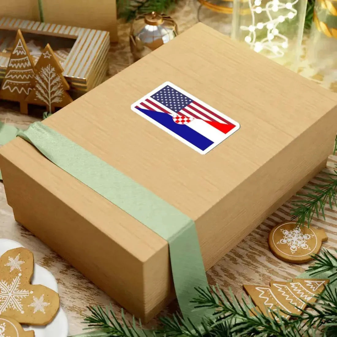 Flag of Croatia and the United States (Croatia) STICKER Vinyl Kiss-Cut Decal - The Sticker Space